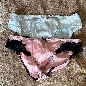 Dolce & Gabbana Pink and Light Blue Lace Panties
